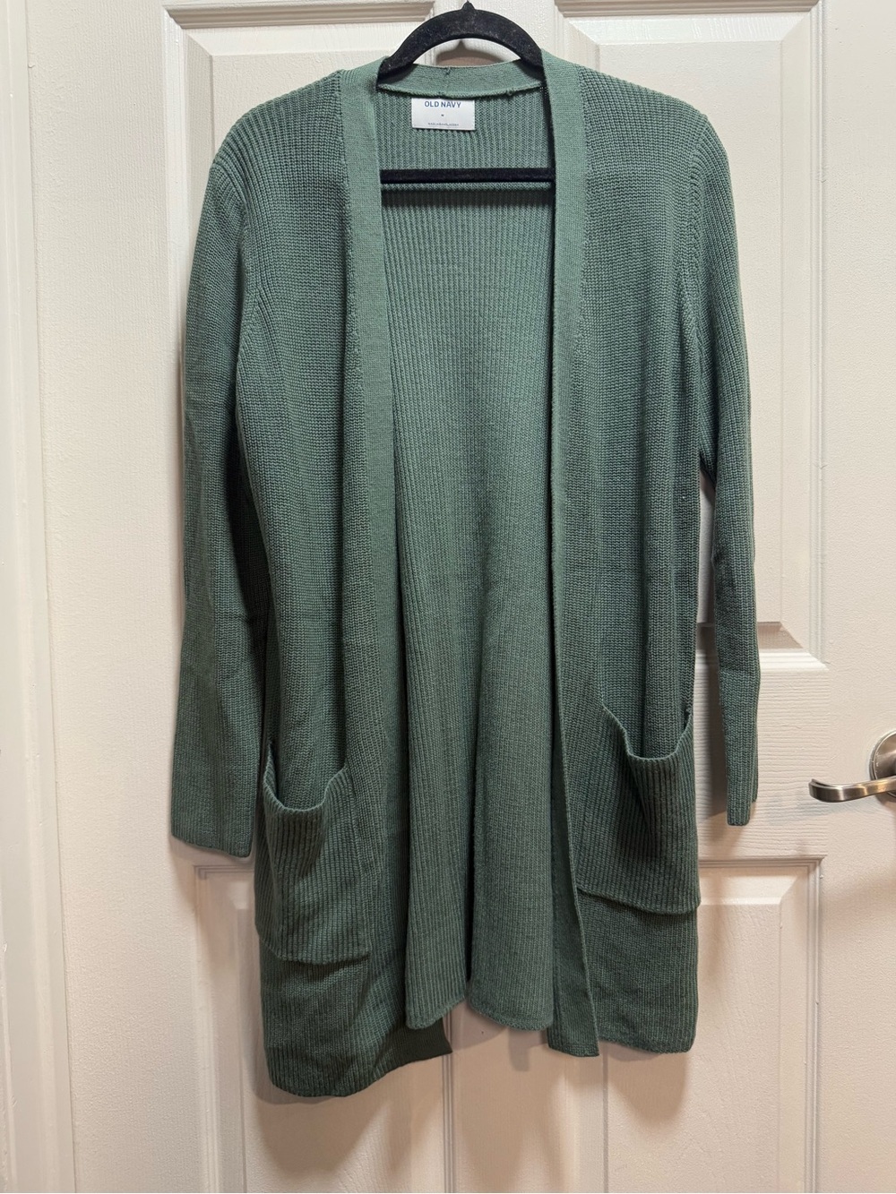 Old Navy Sage Green Open-Front Ribbed knit Cardigan size M NWT